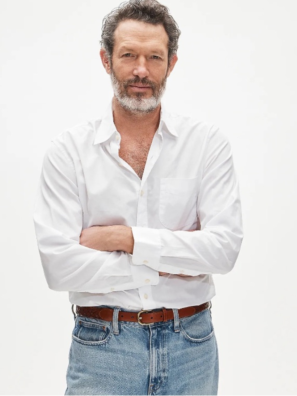 J crew white Poplin shirt with button-down collar